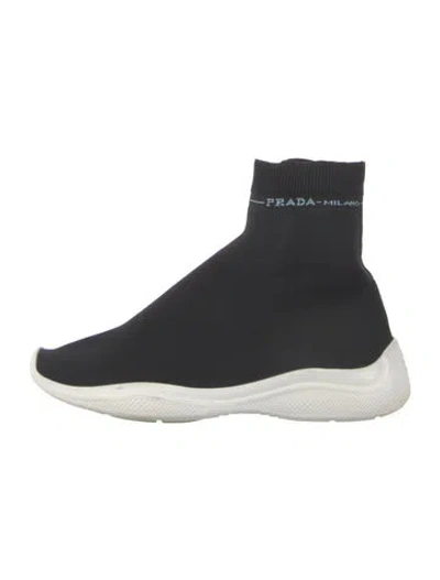 Pre-owned Prada Sock Sneakers In Black
