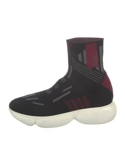 Pre-owned Prada Sock Sneakers In Black
