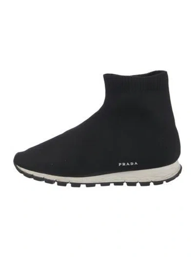 Pre-owned Prada Sock Sneakers In Black