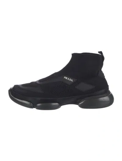 Pre-owned Prada Sock Sneakers In Black