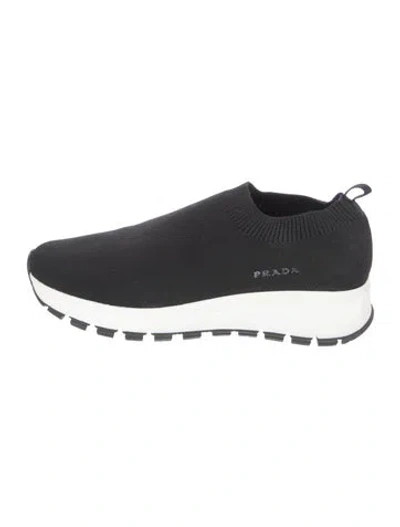 Pre-owned Prada Sock Sneakers In Black