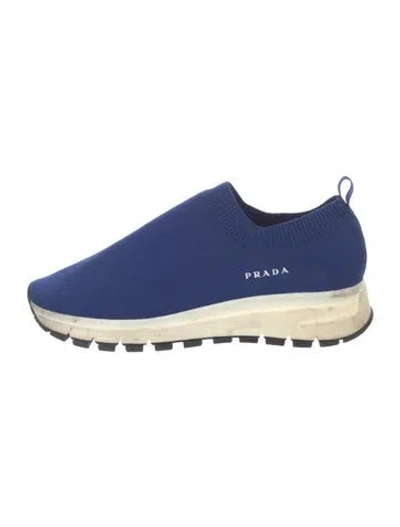 Pre-owned Prada Sock Sneakers In Blue