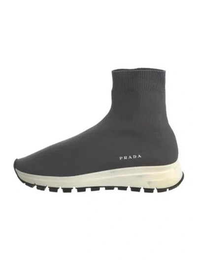 Pre-owned Prada Sock Sneakers In Grey/white