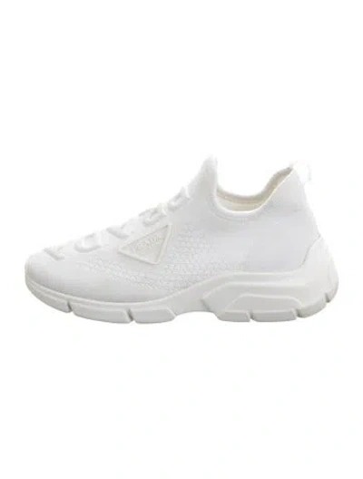 Pre-owned Prada Sock Sneakers In White