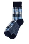 Prada Check Pattern Socks In Blue