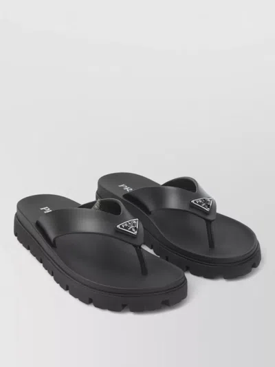 PRADA SOFT CAGE THONG SANDALS RUBBER SOLE