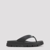 Prada Soft Cage Thong Sandals Rubber Sole In Black