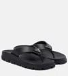 Prada Soft Cage Vinyl Thong Sandals In Black
