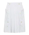 Prada Soft Cotton Gabardine Skirt In White