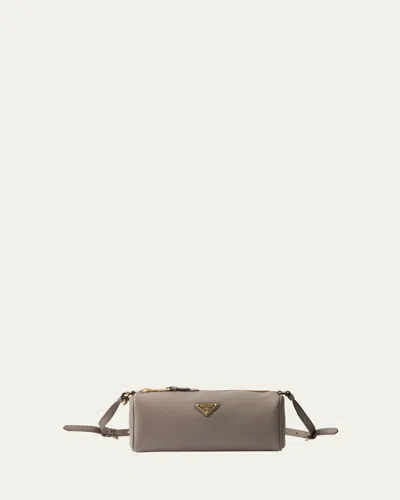Prada Soft Grain Leather Shoulder Bag In F0572 Argilla