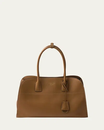 Prada Soft Grain Leather Top-handle Bag