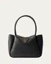 Prada Small Leather Top-handle Bag In Black