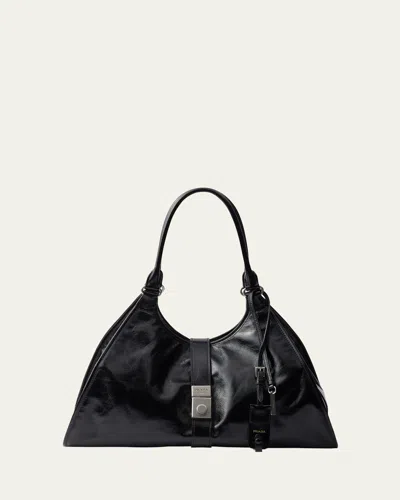 PRADA SOFT LEATHER SHOULDER BAG