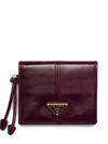 Prada Soft Lux Patent-leather Logo-plaque Wallet