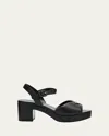 Prada Soft Nappa Ankle Strap Platform Sandals