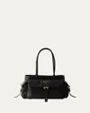 Prada Soft Nappa Leather Shoulder Bag In Black