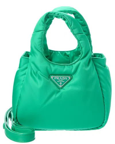 Prada Soft Padded Re-nylon Mini Bag In White