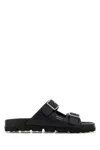 Prada Leather Sandal In Black