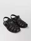 Prada Soft Project Cut-out Tech Sandals In Grey
