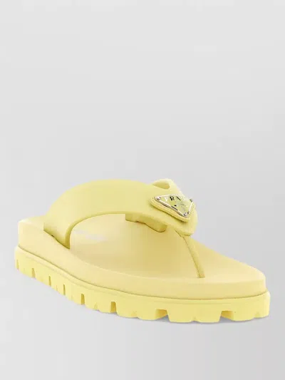 Prada Soft Project Thong Sandals Open Toe Design In Yellow