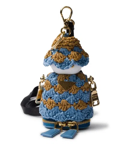 Prada Soft Robot Bag Pendant In ブルー
