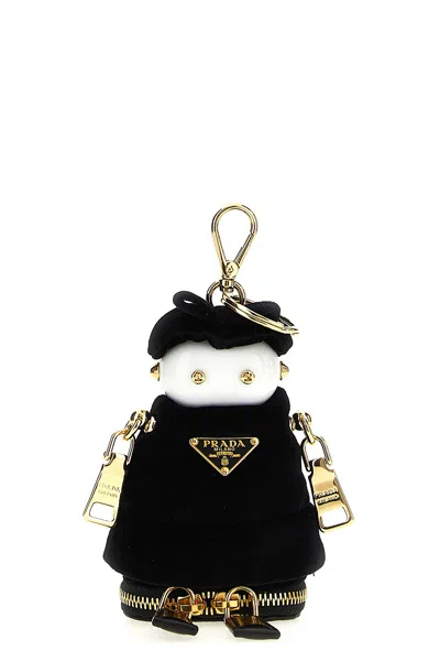 Prada 'soft Robot' Bag Pendant In Black