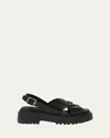 Prada Rubber Sandals With Buckle Detail And Chunky Sole In Black