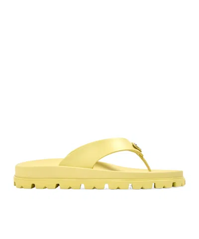 Prada Soft Sole Casual Flat Shoes In Yellow