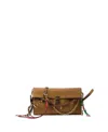 Prada Soft Sound Large Leather Shoulder Bag With Charms In Brown