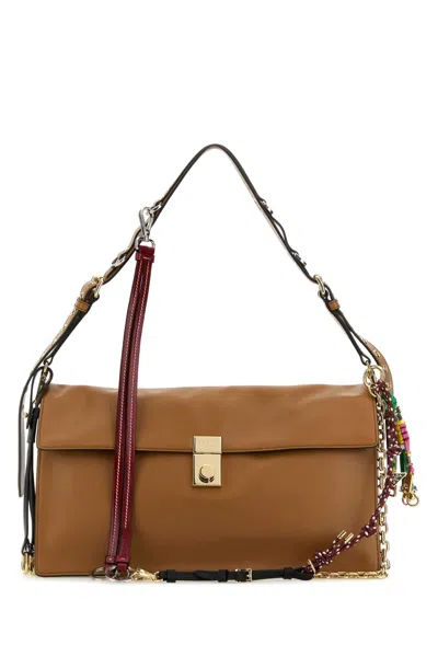 Prada Soft Sound Large Leather Shoulder Handbag In Purple
