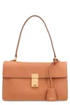 Prada Soft Sound Leather Shoulder Bag In Brown