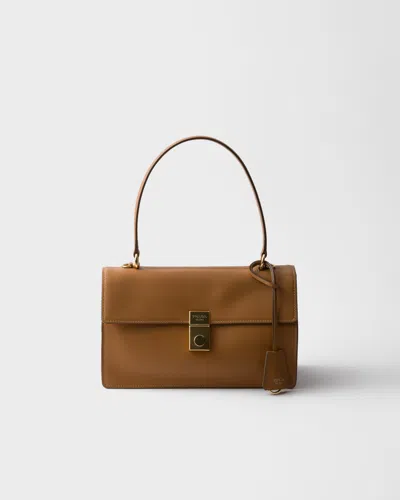 Prada Borsa A Mano In Pelle Cammello Donna In Brown