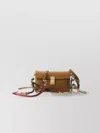 Prada Soft Sound Small Leather Shoulder Bag With Charms In Brown