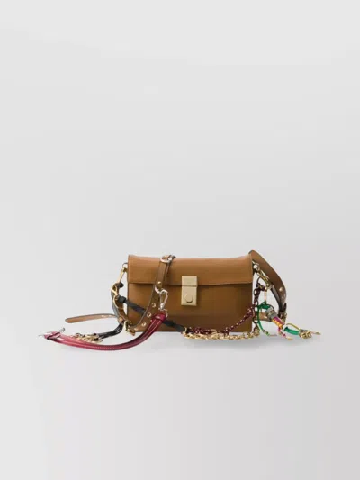 PRADA SOFT SOUND SMALL LEATHER SHOULDER BAG CHARMS