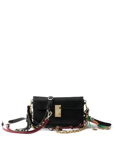 PRADA PRADA SOFT SOUND SMALL LEATHER SHOULDER BAG