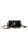 Prada Soft Sound Small Leather Shoulder Bag With Charms In Black