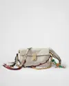 Prada Soft Sound Small Leather Shoulder Bag With Charms In White