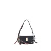 Prada Soft Sound Large Leather Shoulder Bag With Charms In Black
