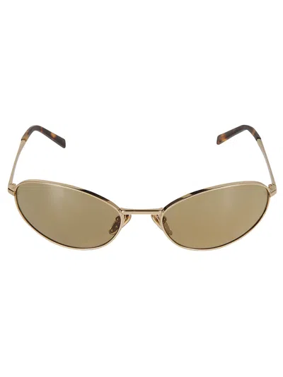 Prada Round Metal Sunglasses In Gold