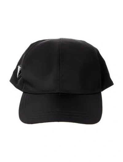 Pre-owned Prada Solid Baseball Hat In Black