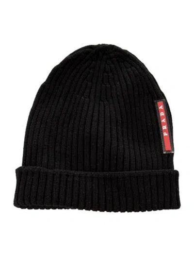 Pre-owned Prada Solid Beanie In Black