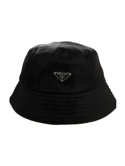 Pre-owned Prada Solid Bucket Hat In Black