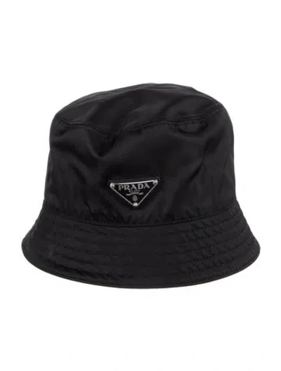 Pre-owned Prada Solid Bucket Hat In Black