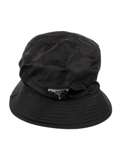Pre-owned Prada Solid Bucket Hat. In Black