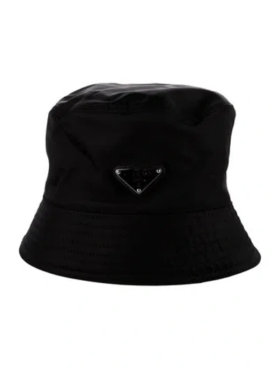 Pre-owned Prada Solid Bucket Hat. In Black