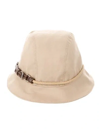 Pre-owned Prada Solid Bucket Hat In Neutral