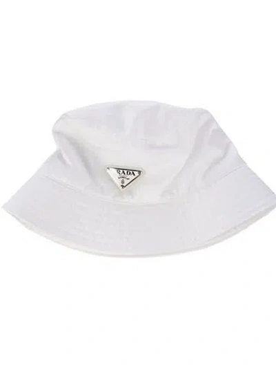 Pre-owned Prada Solid Bucket Hat In White