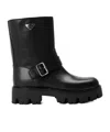 Prada Solid Color Biker Boots In Animal Print