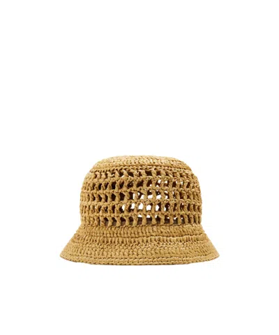 Prada Solid Color Straw Hat In Brown