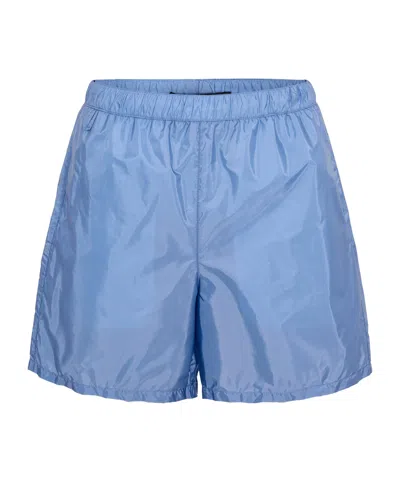 Prada Solid Color Swim Trunks In Blue